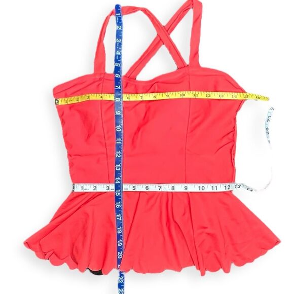 CUPSHE Women’s Coral Peplum Tankini Top Size Large - Picture 5 of 5